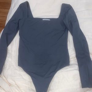 Dark gray / charcoal long sleeve Aritzia bodysuit